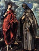 GRECO, El St John the Evangelist and St Francis oil on canvas